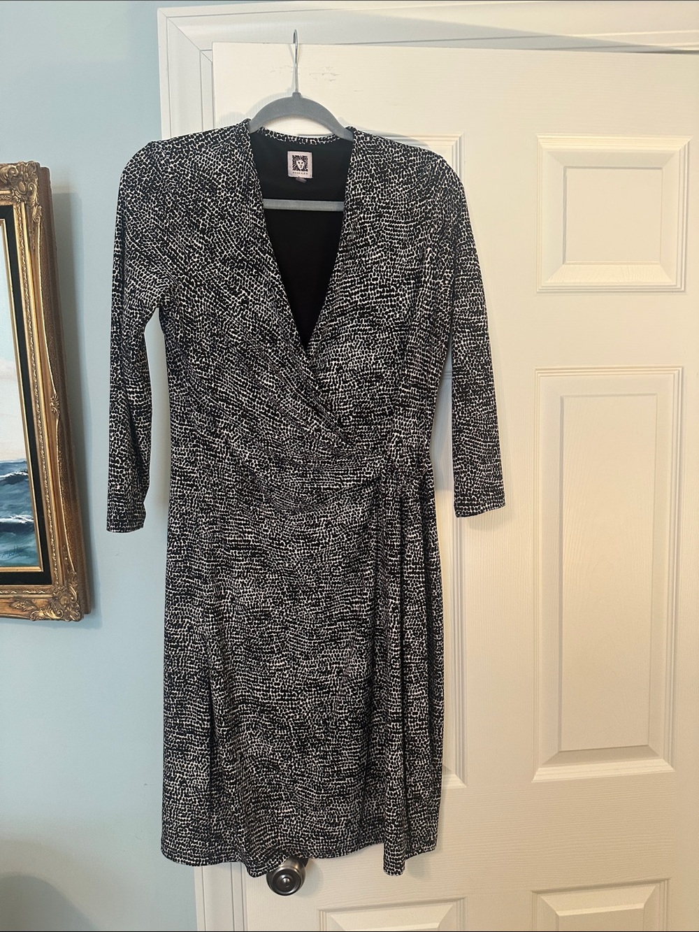 Anne Klein Black and White Wrap Dress